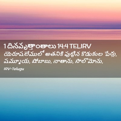 Picture 02 - 1 దినవృత్తాంతాలు 14:4 TELIRV - యెరూషలేములో - Bible Verse Picture