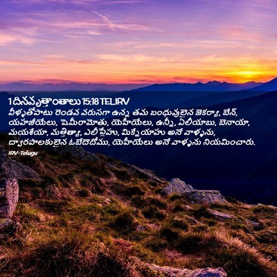 Picture 02 - 1 దినవృత్తాంతాలు 15:18 TELIRV - వీళ్ళతోపాటు రెండవ - Bible Verse Picture