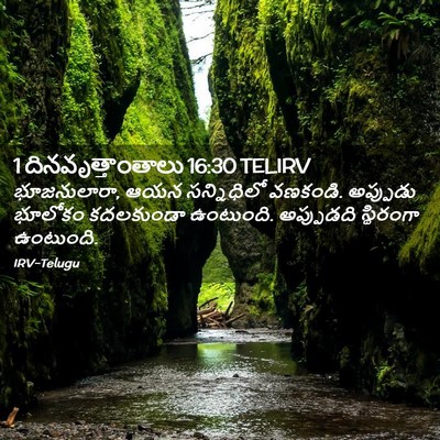 Picture 02 - 1 దినవృత్తాంతాలు 16:30 TELIRV - భూజనులారా, ఆయన - Bible Verse Picture
