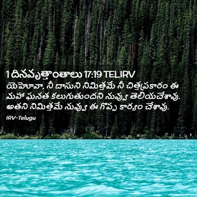 Picture 02 - 1 దినవృత్తాంతాలు 17:19 TELIRV - యెహోవా, నీ దాసుని - Bible Verse Picture