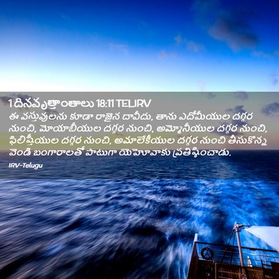 Picture 02 - 1 దినవృత్తాంతాలు 18:11 TELIRV - ఈ వస్తువులను కూడా - Bible Verse Picture