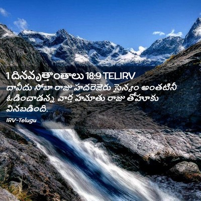 Picture 02 - 1 దినవృత్తాంతాలు 18:9 TELIRV - దావీదు సోబా రాజు - Bible Verse Picture
