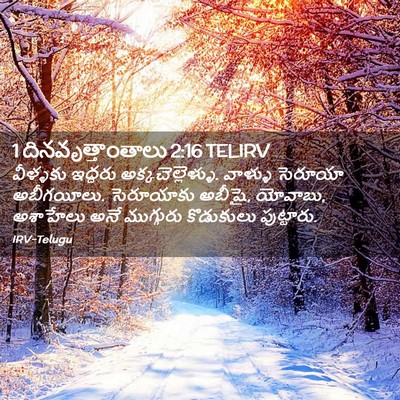 Picture 02 - 1 దినవృత్తాంతాలు 2:16 TELIRV - వీళ్ళకు ఇద్దరు - Bible Verse Picture