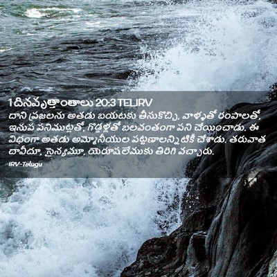 Picture 02 - 1 దినవృత్తాంతాలు 20:3 TELIRV - దాని ప్రజలను అతడు - Bible Verse Picture