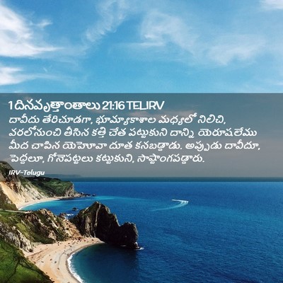 Picture 02 - 1 దినవృత్తాంతాలు 21:16 TELIRV - దావీదు తేరిచూడగా, - Bible Verse Picture