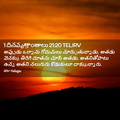 Picture 02 - 1 దినవృత్తాంతాలు 21:20 TELIRV - అప్పుడు ఒర్నాను - Bible Verse Picture