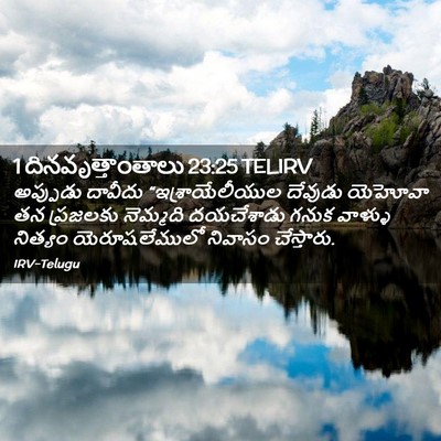 Picture 02 - 1 దినవృత్తాంతాలు 23:25 TELIRV - అప్పుడు దావీదు - Bible Verse Picture