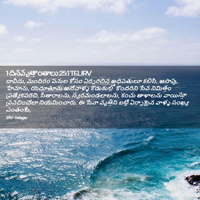 Picture 02 - 1 దినవృత్తాంతాలు 25:1 TELIRV - దావీదు, మందిరం - Bible Verse Picture