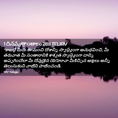 Picture 02 - 1 దినవృత్తాంతాలు 28:8 TELIRV - “కాబట్టి మీరు ఈ - Bible Verse Picture