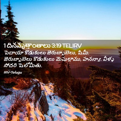 Picture 02 - 1 దినవృత్తాంతాలు 3:19 TELIRV - పెదాయా కొడుకులు - Bible Verse Picture