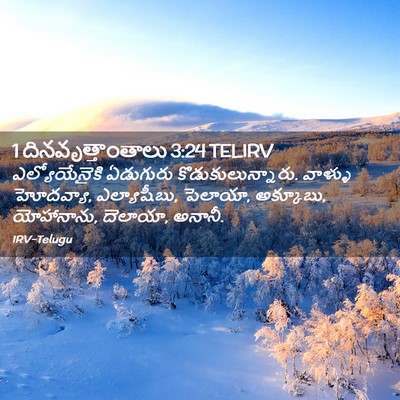 Picture 02 - 1 దినవృత్తాంతాలు 3:24 TELIRV - ఎల్యోయేనైకి - Bible Verse Picture