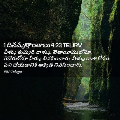 Picture 02 - 1 దినవృత్తాంతాలు 4:23 TELIRV - వీళ్ళు కుమ్మరి - Bible Verse Picture