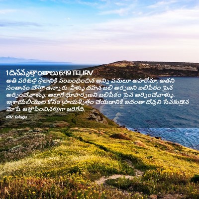 Picture 02 - 1 దినవృత్తాంతాలు 6:49 TELIRV - అతి పరిశుద్ధ - Bible Verse Picture