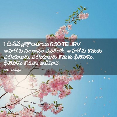 Picture 02 - 1 దినవృత్తాంతాలు 6:50 TELIRV - అహరోను సంతానం - Bible Verse Picture