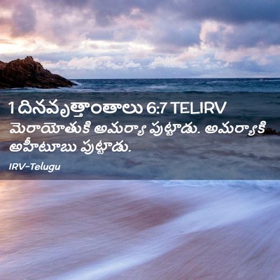 Picture 02 - 1 దినవృత్తాంతాలు 6:7 TELIRV - మెరాయోతుకి అమర్యా - Bible Verse Picture