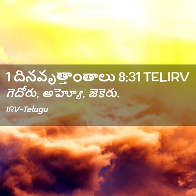 Picture 02 - 1 దినవృత్తాంతాలు 8:31 TELIRV - గెదోరు, అహ్యో, - Bible Verse Picture