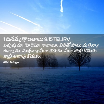 Picture 02 - 1 దినవృత్తాంతాలు 9:15 TELIRV - బక్బక్కరూ, హెరెషూ, - Bible Verse Picture