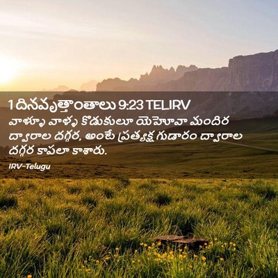 Picture 02 - 1 దినవృత్తాంతాలు 9:23 TELIRV - వాళ్ళూ వాళ్ళ - Bible Verse Picture