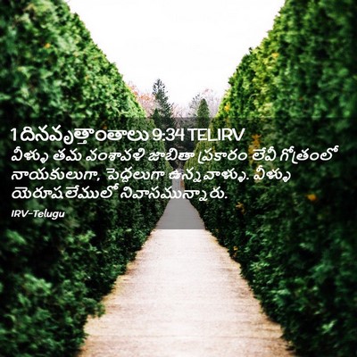 Picture 02 - 1 దినవృత్తాంతాలు 9:34 TELIRV - వీళ్ళు తమ వంశావళి - Bible Verse Picture