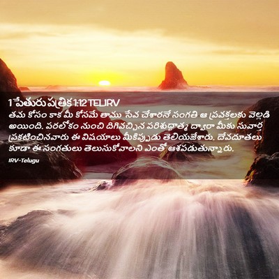 Picture 02 - 1 పేతురు పత్రిక 1:12 TELIRV - తమ కోసం కాక మీ - Bible Verse Picture