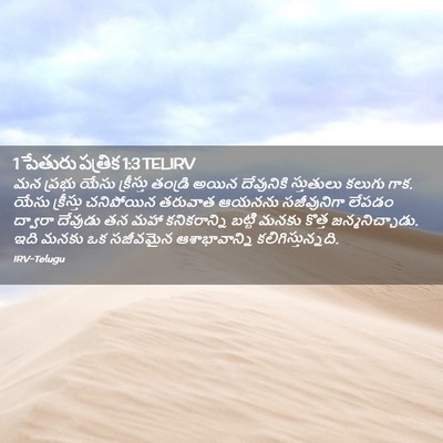 Picture 02 - 1 పేతురు పత్రిక 1:3 TELIRV - మన ప్రభు యేసు - Bible Verse Picture