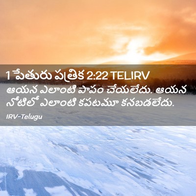 Picture 02 - 1 పేతురు పత్రిక 2:22 TELIRV - ఆయన ఎలాంటి పాపం - Bible Verse Picture
