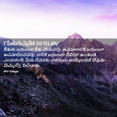 Picture 02 - 1 పేతురు పత్రిక 3:9 TELIRV - కీడుకు బదులుగా - Bible Verse Picture