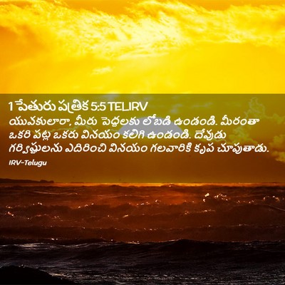 Picture 02 - 1 పేతురు పత్రిక 5:5 TELIRV - యువకులారా, మీరు - Bible Verse Picture