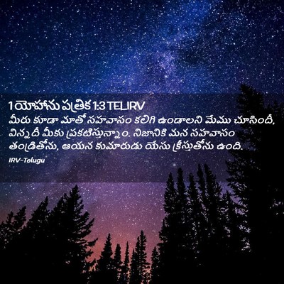 Picture 02 - 1 యోహాను పత్రిక 1:3 TELIRV - మీరు కూడా మాతో - Bible Verse Picture