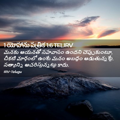 Picture 02 - 1 యోహాను పత్రిక 1:6 TELIRV - మనకు ఆయనతో సహవాసం - Bible Verse Picture