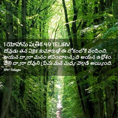 Picture 02 - 1 యోహాను పత్రిక 4:9 TELIRV - దేవుడు తన ఏకైక - Bible Verse Picture