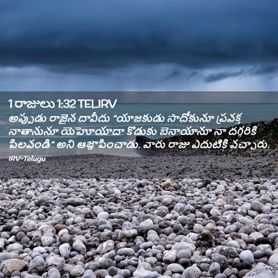Picture 02 - 1 రాజులు 1:32 TELIRV - అప్పుడు రాజైన - Bible Verse Picture