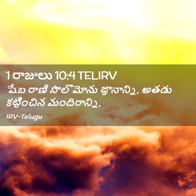 Picture 02 - 1 రాజులు 10:4 TELIRV - షేబ రాణి సొలొమోను - Bible Verse Picture