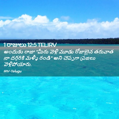 Picture 02 - 1 రాజులు 12:5 TELIRV - అందుకు రాజు “మీరు - Bible Verse Picture
