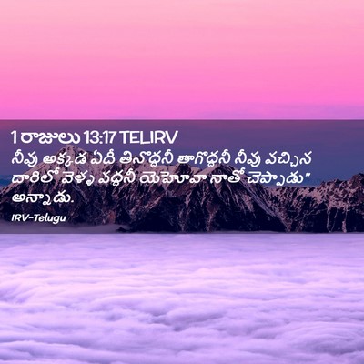Picture 02 - 1 రాజులు 13:17 TELIRV - నీవు అక్కడ ఏదీ - Bible Verse Picture