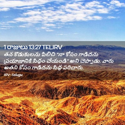 Picture 02 - 1 రాజులు 13:27 TELIRV - తన కొడుకులను - Bible Verse Picture