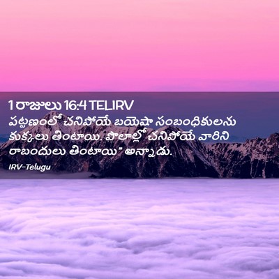 Picture 02 - 1 రాజులు 16:4 TELIRV - పట్టణంలో చనిపోయే - Bible Verse Picture
