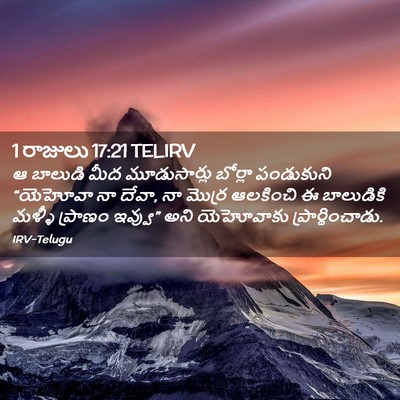 Picture 02 - 1 రాజులు 17:21 TELIRV - ఆ బాలుడి మీద - Bible Verse Picture