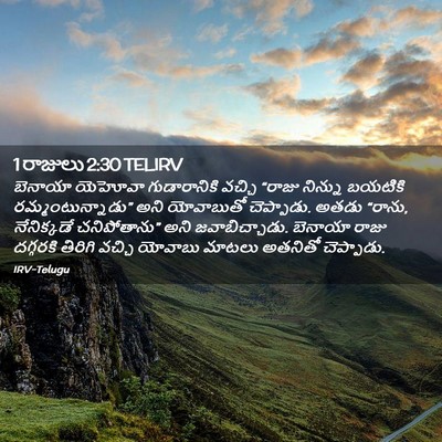 Picture 02 - 1 రాజులు 2:30 TELIRV - బెనాయా యెహోవా - Bible Verse Picture