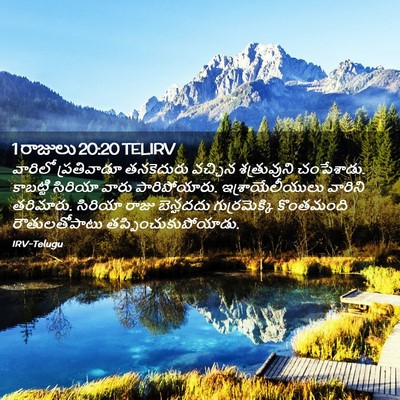 Picture 02 - 1 రాజులు 20:20 TELIRV - వారిలో ప్రతివాడూ - Bible Verse Picture
