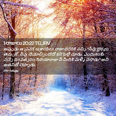 Picture 02 - 1 రాజులు 20:22 TELIRV - అప్పుడు ఆ ప్రవక్త - Bible Verse Picture