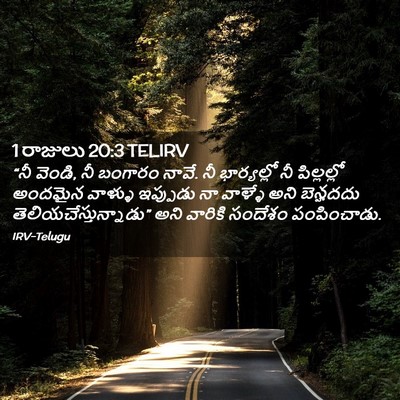 Picture 02 - 1 రాజులు 20:3 TELIRV - “నీ వెండి, నీ - Bible Verse Picture