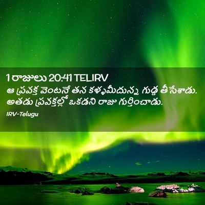 Picture 02 - 1 రాజులు 20:41 TELIRV - ఆ ప్రవక్త వెంటనే - Bible Verse Picture