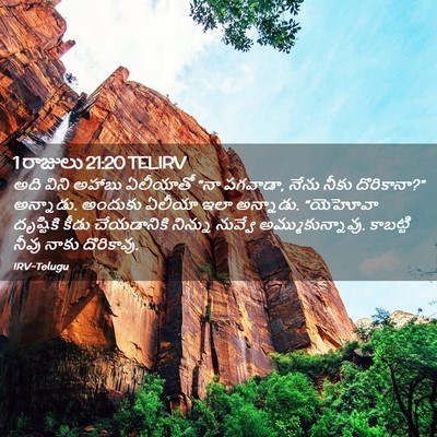 Picture 02 - 1 రాజులు 21:20 TELIRV - అది విని అహాబు - Bible Verse Picture