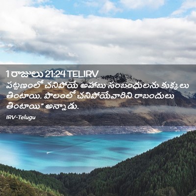 Picture 02 - 1 రాజులు 21:24 TELIRV - పట్టణంలో చనిపోయే - Bible Verse Picture