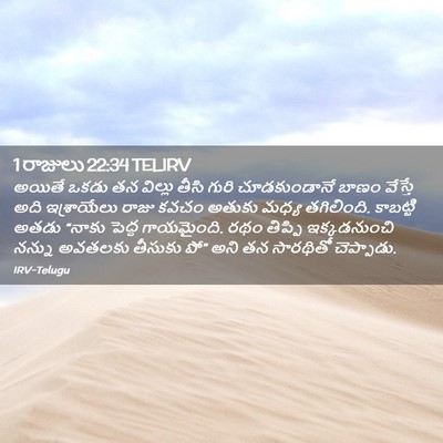 Picture 02 - 1 రాజులు 22:34 TELIRV - అయితే ఒకడు తన - Bible Verse Picture