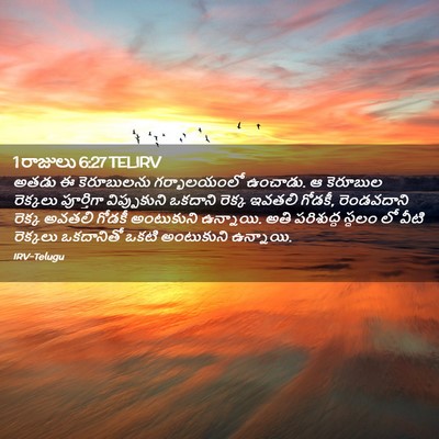 Picture 02 - 1 రాజులు 6:27 TELIRV - అతడు ఈ కెరూబులను - Bible Verse Picture