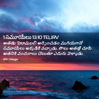Picture 02 - 1 సమూయేలు 13:10 TELIRV - అతడు హోమబలి - Bible Verse Picture