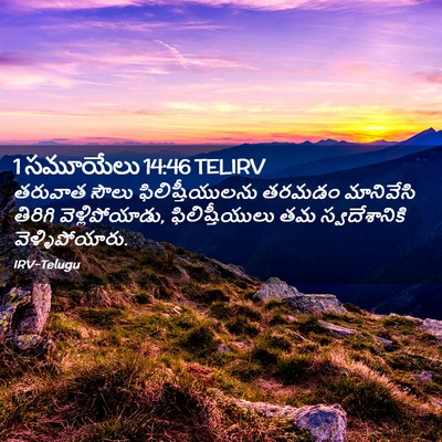 Picture 02 - 1 సమూయేలు 14:46 TELIRV - తరువాత సౌలు - Bible Verse Picture