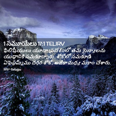 Picture 02 - 1 సమూయేలు 17:1 TELIRV - ఫిలిష్తీయులు యూదా - Bible Verse Picture